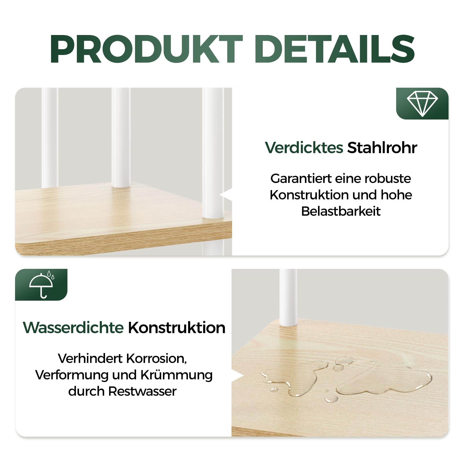 Bamworld Blumenständer Pflanzenständer Blumenhocker Pflanzenregal Indoor Weiss Blumenregal Blumentreppe Metall Outdoor Balkon Deko Wohnzimmer Blumentopf Zimmerpflanzen Pflanztisch(Weiß)