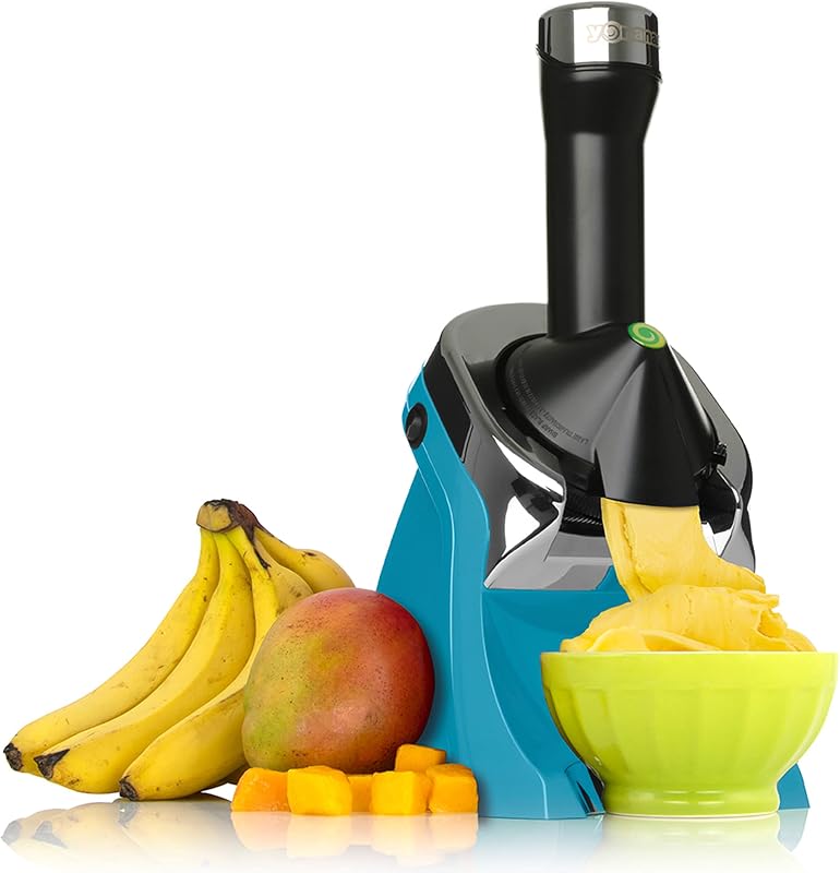 Yonanas 988TL Deluxe, máquina para hacer postres veganos de frutas congeladas sin lácteos, sin BPA, incluye 75 recetas, 200 vatios, color verde azulado