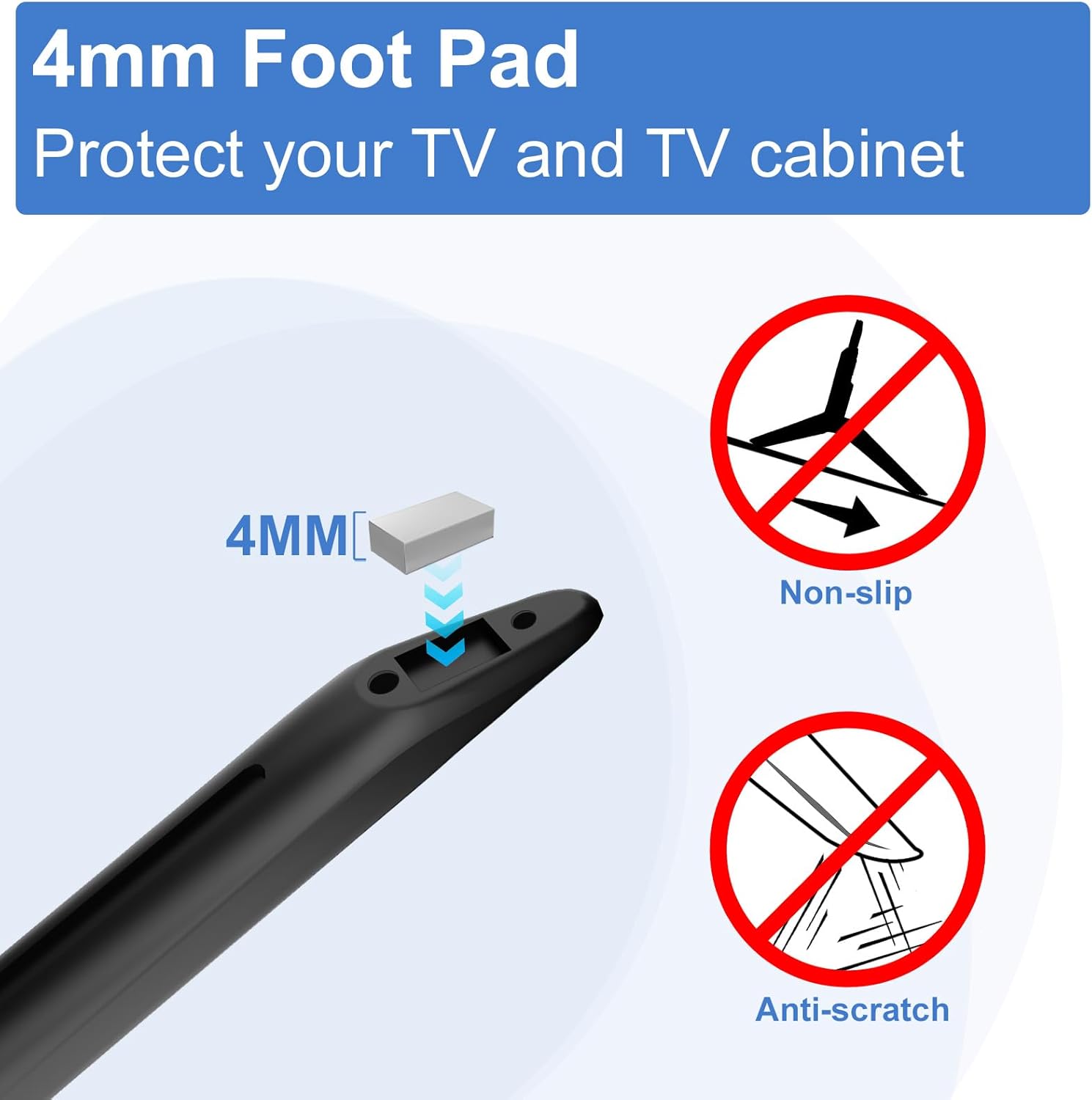 TV Legs Only for Samsung TV Stand Legs UN50TU8000FXZA UN50TU8200FXZA, for Samsung TV Stand Base Replacement BN63-18575A BN63-18576A wr Remote Holder, No Need to Drill Holes