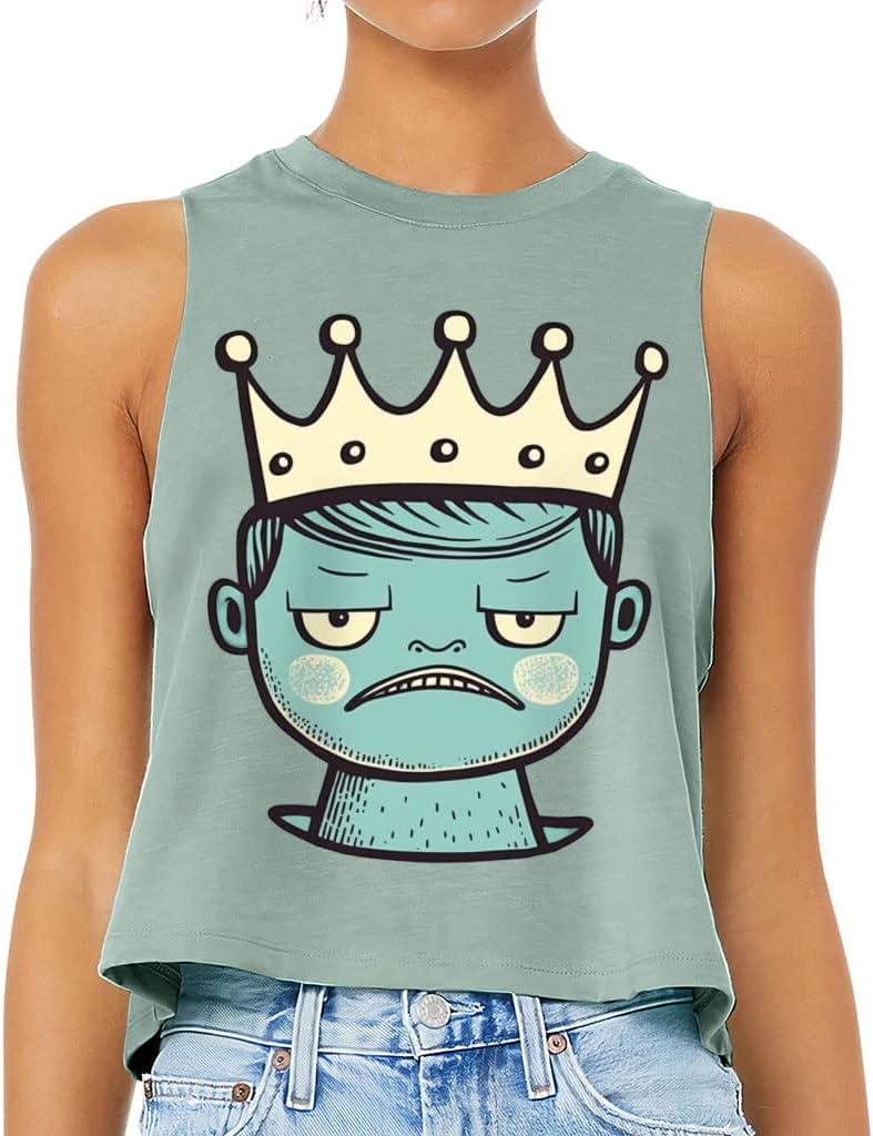 Prince Racerback Cropped Tank - Crown Women's Tank - Unique Tank Top