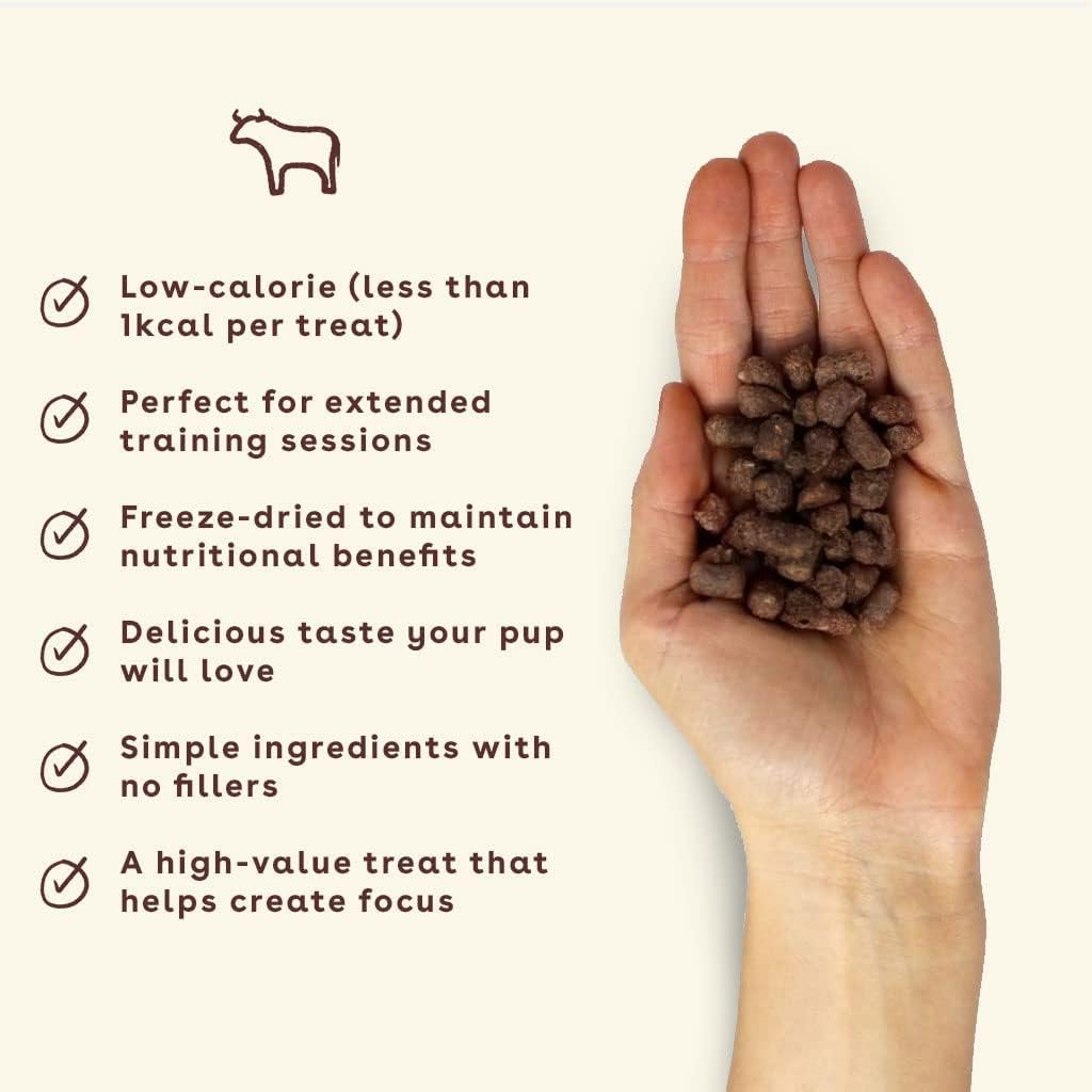 Pupford Freeze Dried Training Treats for Dogs & Puppies, 1800+ Limited Ingredient Bites (1lb Beef Bundle)