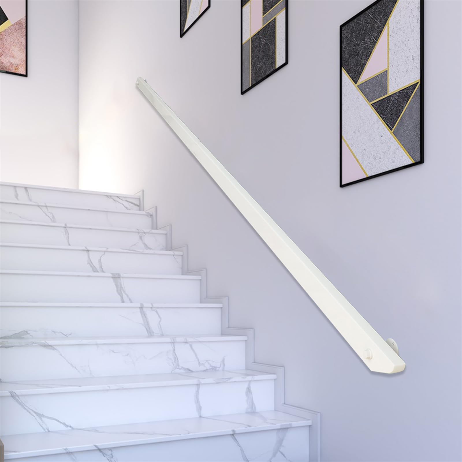 Rambarde en bois antidérapante avec supports muraux pour escalier