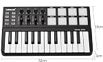 MIDI Controller, Portable Mini 25-Key USB Keyboard and Drum Pad MIDI Controller