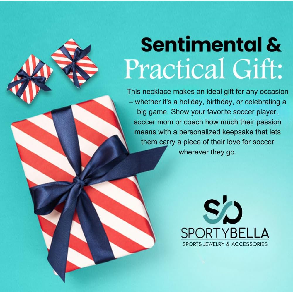 Soccer She Believed She Could So She Did Necklace with Letter Charm, Girls Custom Soccer Jewelry Gifts for Soccer Players & Teams - Image 6