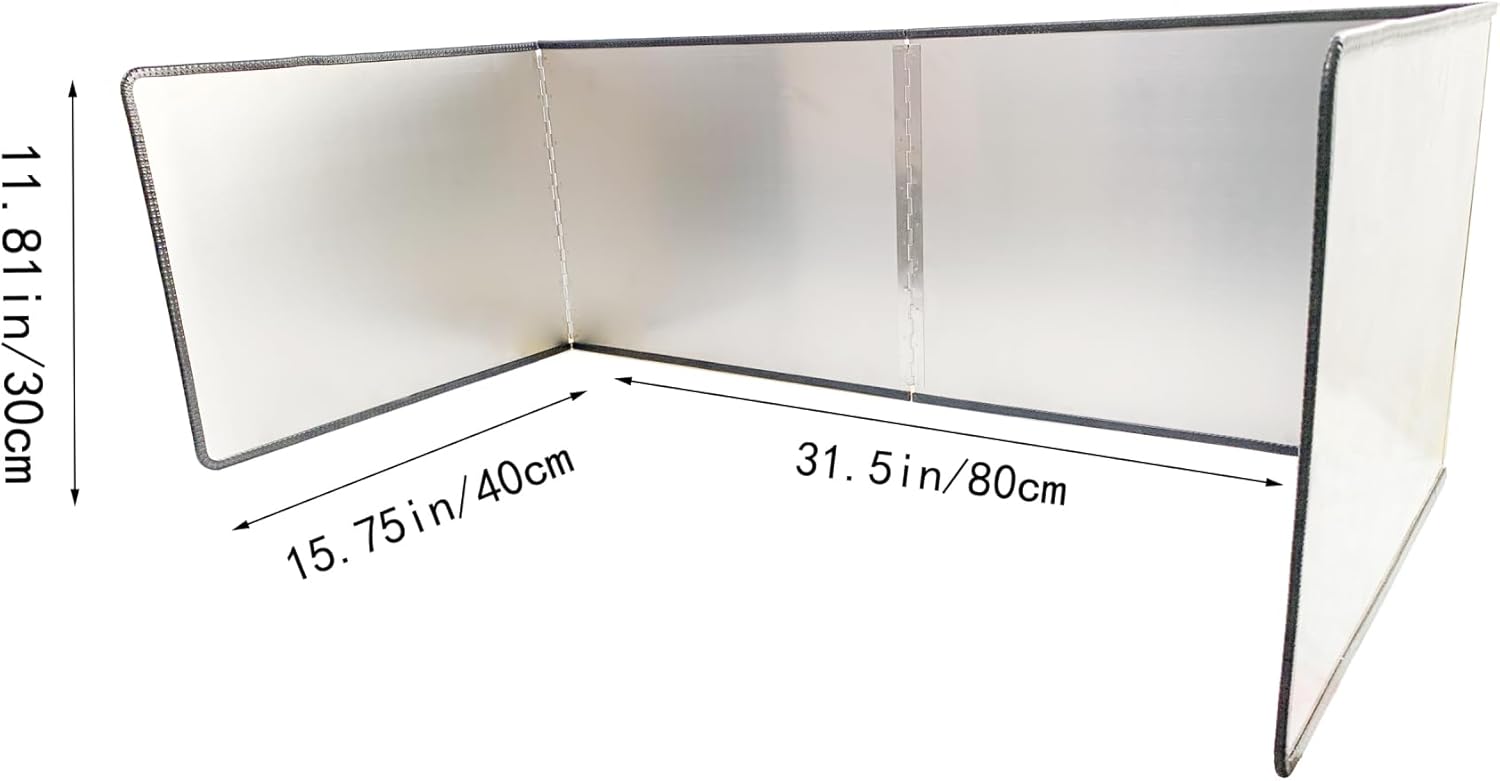 Oil Splash Guard- Anti Splatter Cooking Shield, Splatter Screen for Frying Pan, splatter Guard for Cooking, Stainless Steel Splatter Screen Fry Wall (4 Sided：31.5 x 15.75x 11.81 in)
