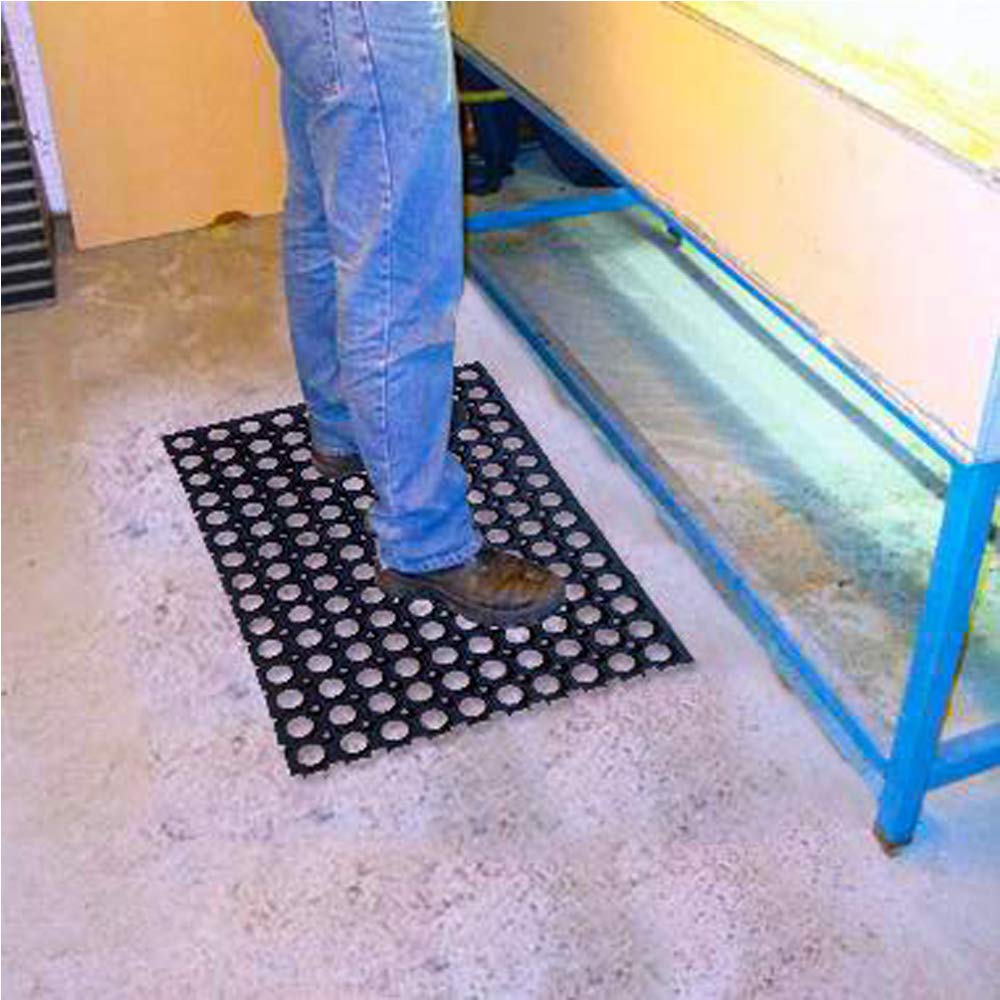 Mats Avenue Rubber Outdoor Door Mat for Home/Bathroom/Bedroom/Office/Main Door/Rainy Season (40x60 cm,Black with Holes) Set of 1 4