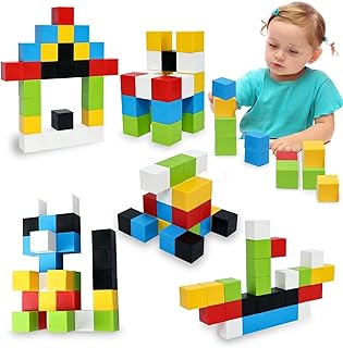 Magnetic Building Blocks for Kids - Magnetic Blocks 1.2in Perfect Size Magnetic Building Toys for Toddlers, Magnetic Cubes, Preschool STEM Educational Sensory Magnet Building Blocks