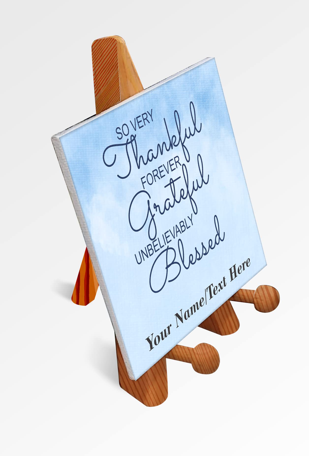 Brown Cloud Customized Printed Motivational Quote/Text/Photograph Canvas on Wooden Easel for Gifting, Decoration (Can SQB 02)