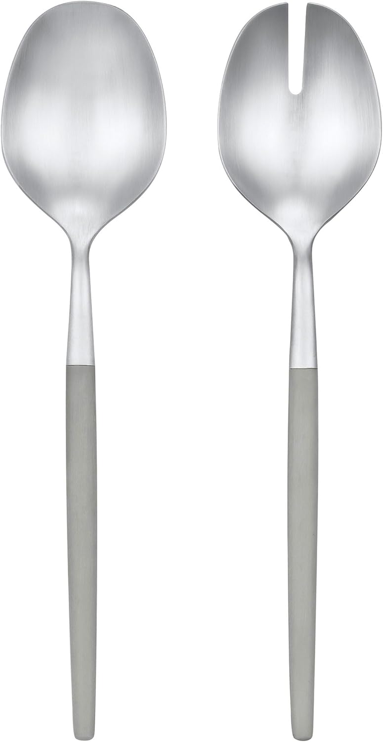 blomus MAXIME Salad Servers - Mourning Dove Handles
