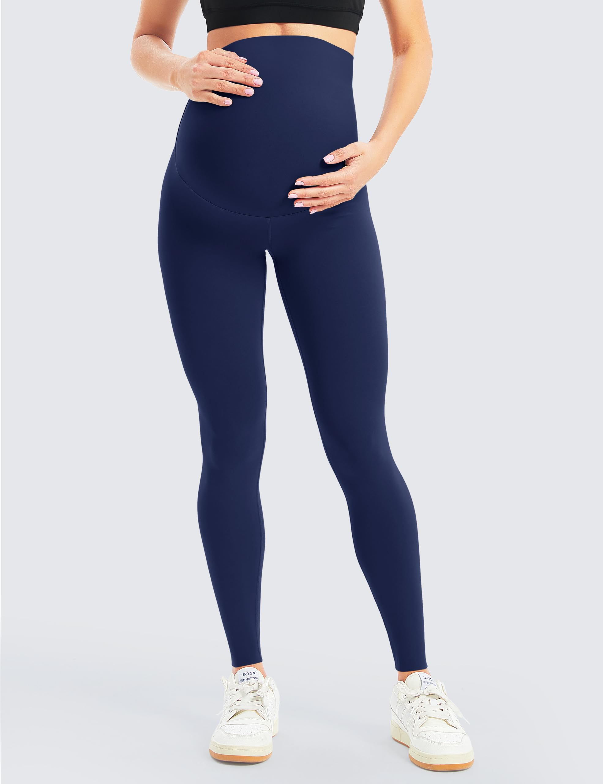 BONVIGOR Leggings de maternidad para mujer, leggings de entrenamiento para embarazo, longitud completa, pantalones de yoga para embarazadas