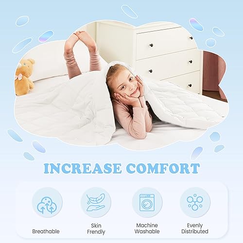 Miniatura 48 de HOSUKKO Manta con peso, manta pesada de unicornio rosa de 3 libras, manta transpirable (36 x 48 pulgadas, 3 libras)