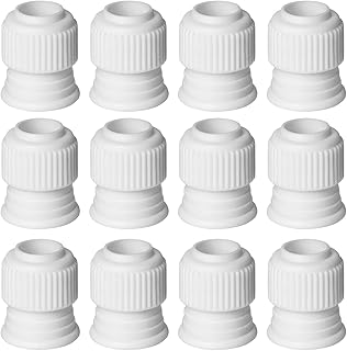 12pcs Small Couplers for Piping Bags Cake Decorating Tips Icing Nozzles Standard Plastic Piping Bag Coupler White