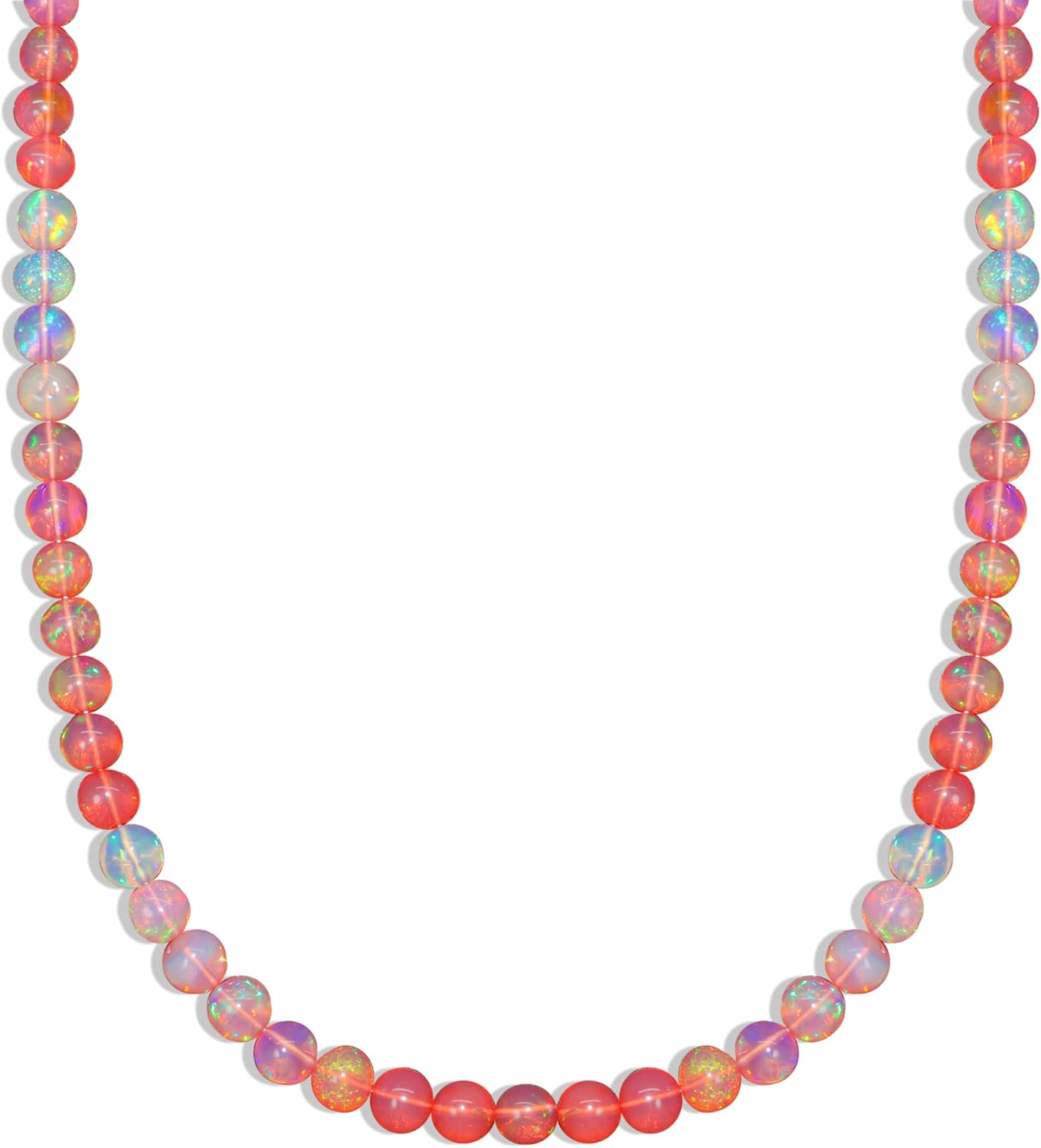 GOODSTONE JEWELS Blue Black and Multi Opal Bead Strand Necklace for Women in 925 Sterling Silver and Yellow Gold Plated Natural Gemstone, Lobster Clasp, Size 16+2 Inch Elegant Fine Jewelry Gift