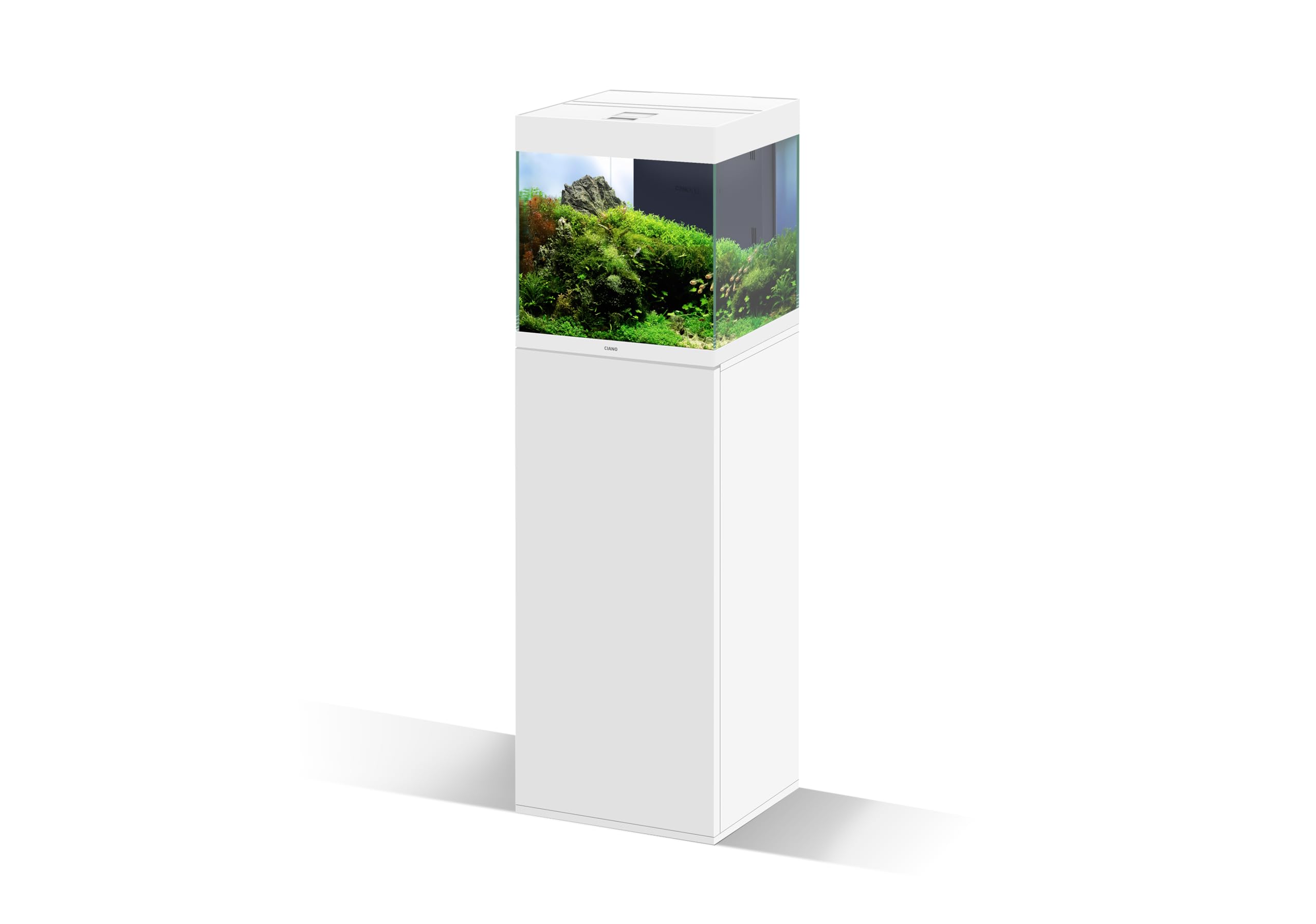 CIANO, Mueble Emotions Pro 40 Blanco 95x40x40 cm, de Madera, para Acuario, Soporte con 1 Puerta y Compartimento para Almacenamiento, Mueble de Acuario para Peces, Fabricado en Portugal