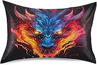 Vista 28 de Fundas de almohada de seda con estampado negro de camión monstruo para cabello y piel, suave, transpirable, suave, refrescante, funda de almohada