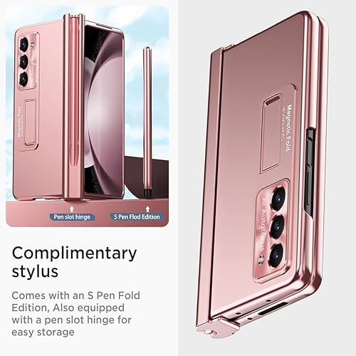 Miniatura 4 de Miimall Funda para Samsung Galaxy Z Fold 5 con S Pen, Fold 5 Pen con soporte para bolígrafo + película de lente + película protectora de pantalla