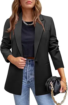 CHICZONE Womens Casual Blazer Long Sleeve Open Front Lapel Button Work Office Blazer Jacket