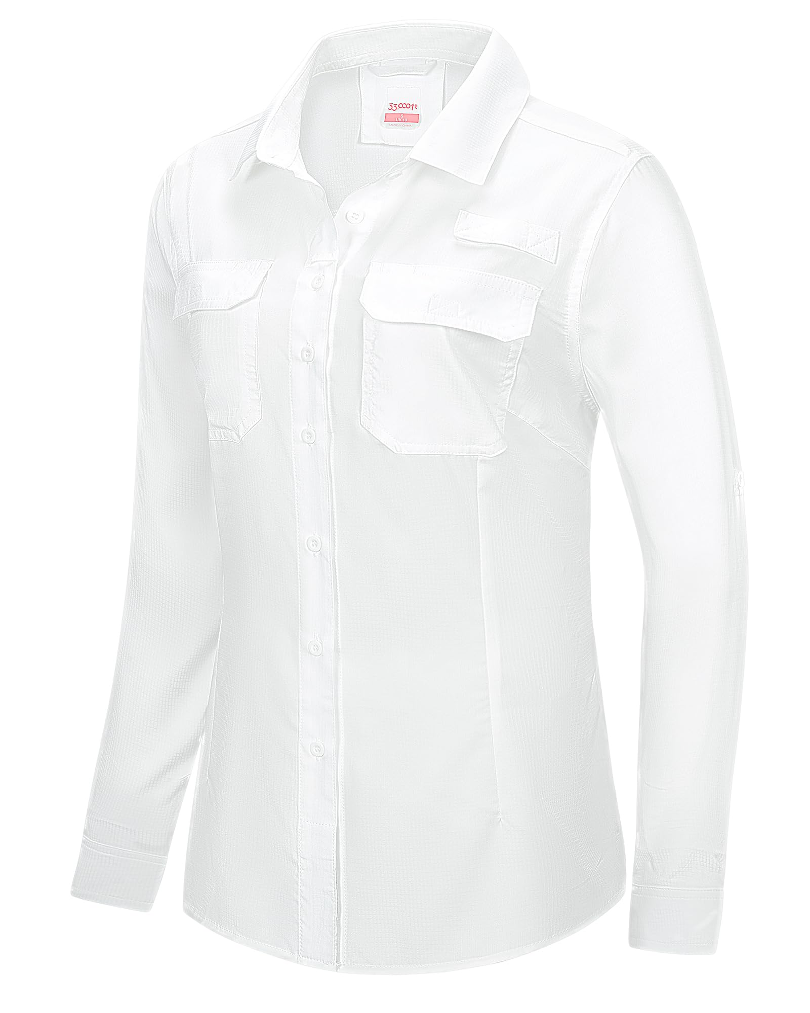 33,000ft Women's UPF 50+ UV Long Sleeve Sun Protection Safari Shirts Quick Dry Outdoor Fishing Hiking Travel Shirt