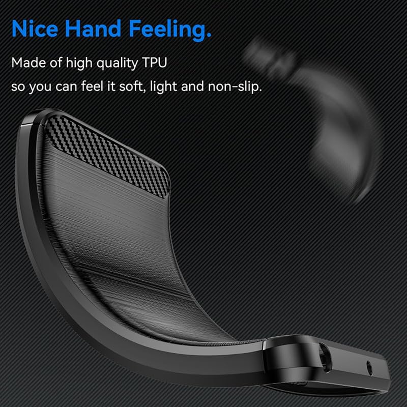 Image of NPRC Hybrid Ultra Slim Protective Case TPU Non-Slip Carbon Fiber Texture Shockproof Case Cover for Realme GT 6 - Black