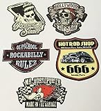  MG610 / Aufkleber Set Rocker Breite je ca. 6cm Rockabilly Hot Rod Shop Sticker 666 Devil Old School Grease 50th 60th 70th