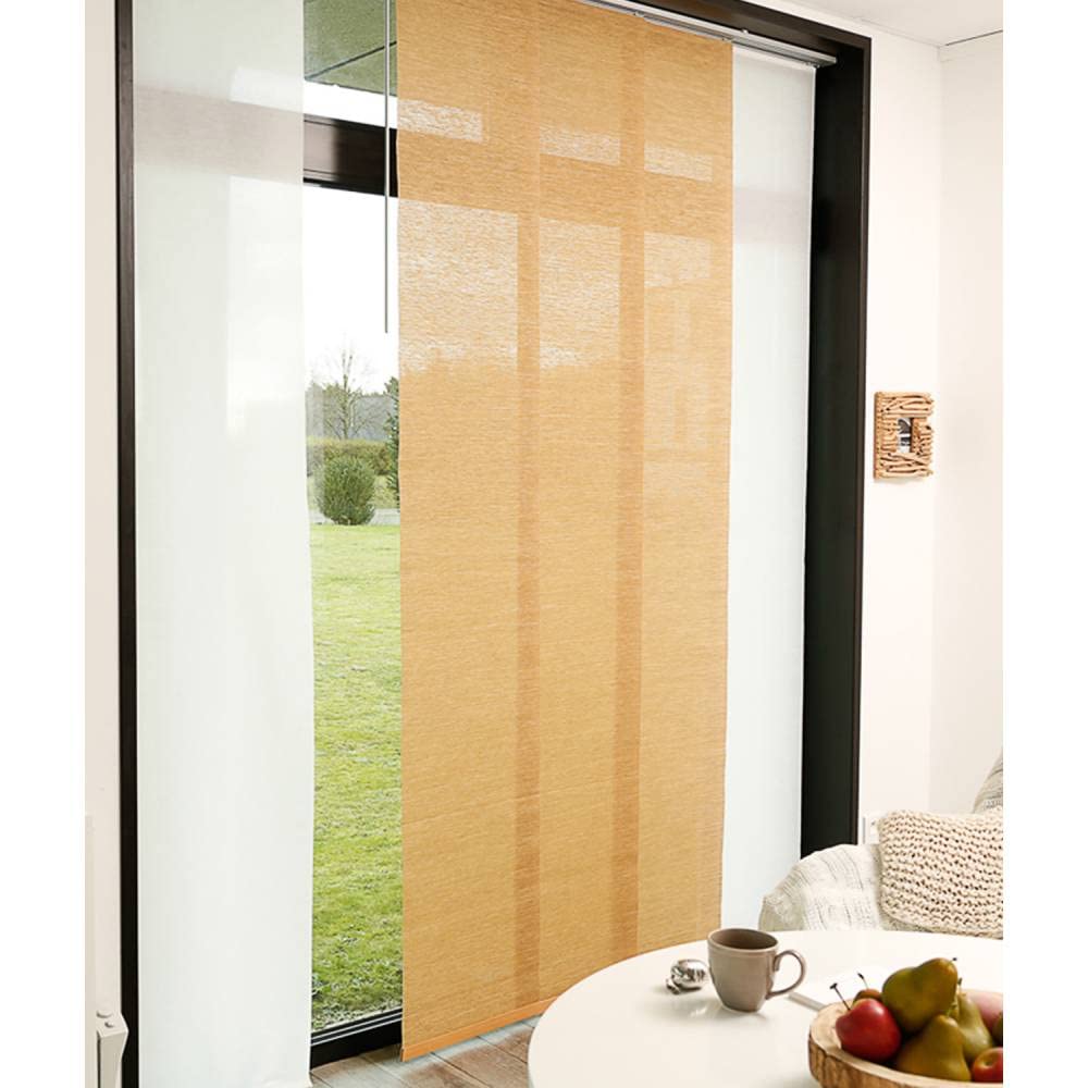 madecostore Japanese Panel Roller Blind, Cotton, Straw, L45 x H260cm, W 17.7" x L 102.4" (1 Panels)