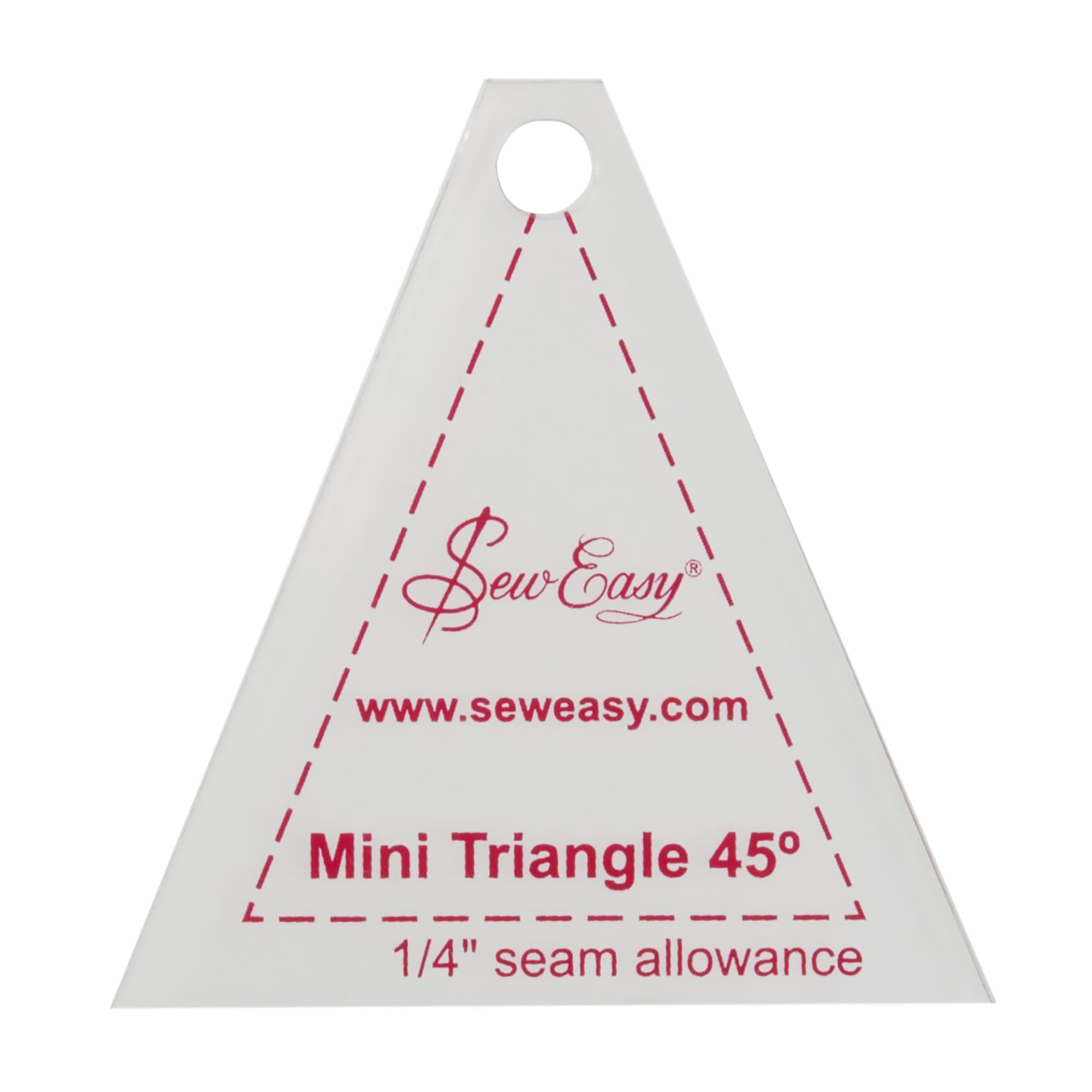 Sew Easy Mini Template – 45° Triangle Quilting & Patchwork Rule for Applique Sewing, Transparent Acrylic Non-Slip, 2.5 x 2.4”