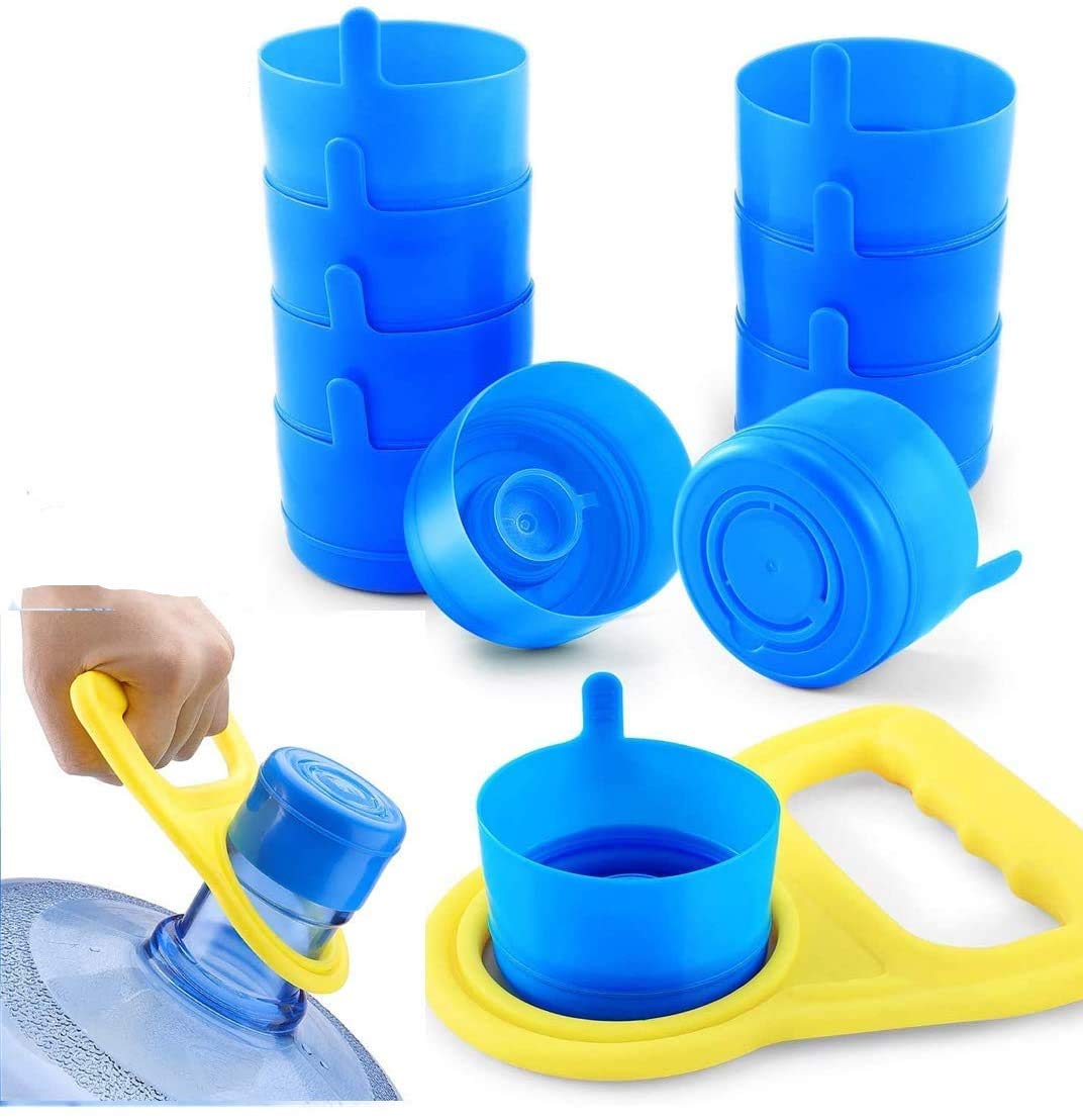 Millie Water Jug Cap,Φ5.5cm(2.17") Blue Gallon Drinking Water Bottle Screw on Cap Replacement for Dia (2.17in) Bottle Cap with 1 Piece Water Bottle Handle
