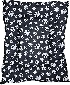 Cama Colchonete Pet para Cachorro ou Gato Pequena Média Grande Macio Lavável (Preto, P)