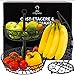 Chefarone Frutero y soporte para plátanos como juego decorativo, cesta de fruta, color negro, cuenco de metal con soporte para muchos plátanos