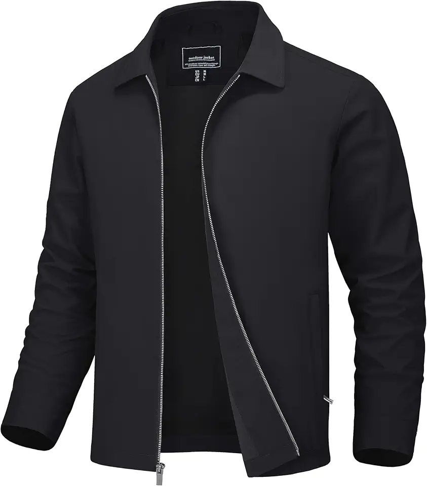 MAGNIVIT Men's Lightweight Jackets Light Windbreaker Full Zip Up Stylish Golf Coat Business Work Casual Dress