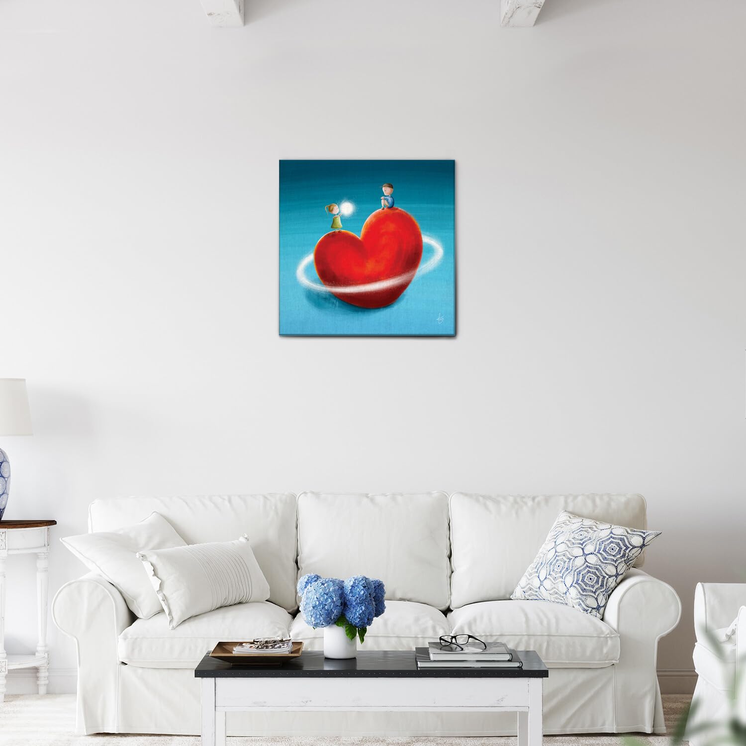 Giallobus - Obraz - ArtKalo - Planeta serca - Standaard frame canvas - 35x35 - Gotowe do powieszenia - Nowoczesne obrazy do domu