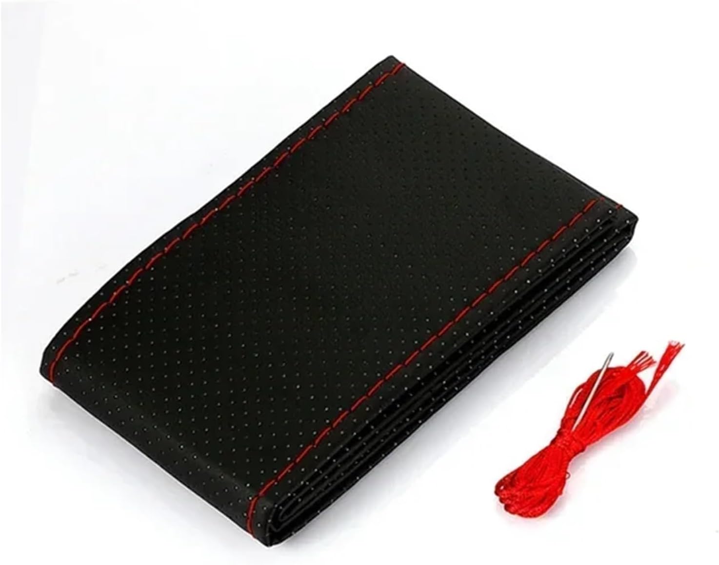 Car Steering Wheel Covers Car Steering Wheel Cover Anti-Slip Braiding for Cowhide 37cm-38cm Protector Wheel Steering Protector(Red)