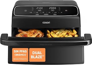 Cosori Freidora de Aire 8,6L Dual Blaze TwinFry Compact, sin PFAS ni Teflon