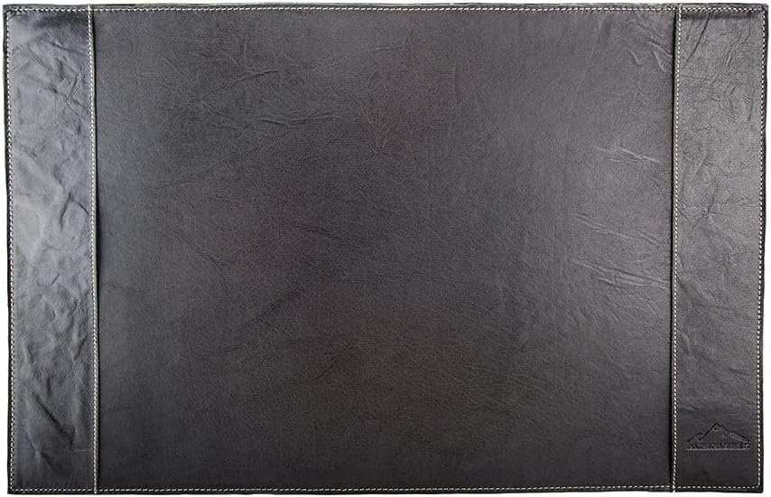 Desk Pad "TIROL" | Made Of Buffalo Leather | Men Women Black | By Alpenleder (Black)