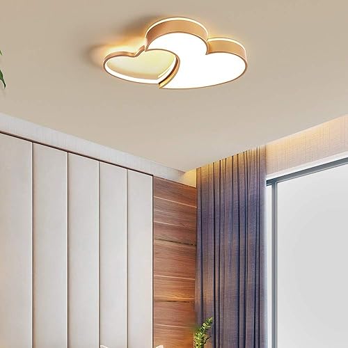 Miniatura 2 de ZHYH LED Heart-Shaped Ceiling Lamp Dimmable Gold Lamp Used in Childrens Room Kindergarten Childrens Girl Bedroom