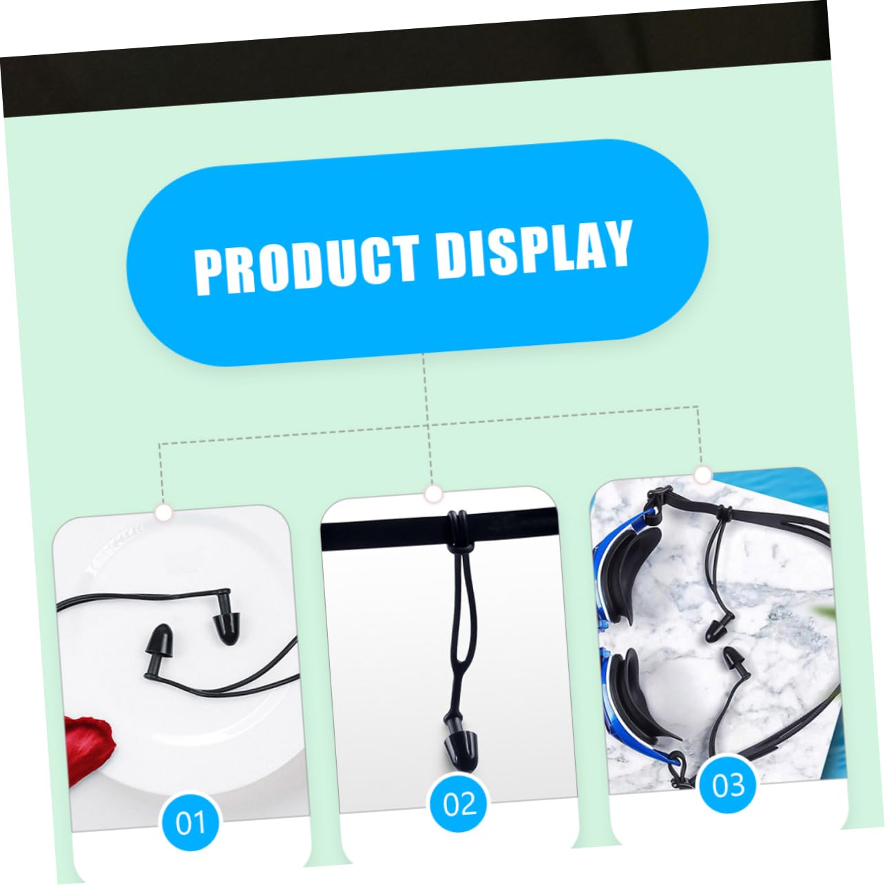 WOONEKY Ear Plug Case Included 3 Pairs Silicone Ear Plugs for Swimmers Bathing Water Sports and Swimming Protection