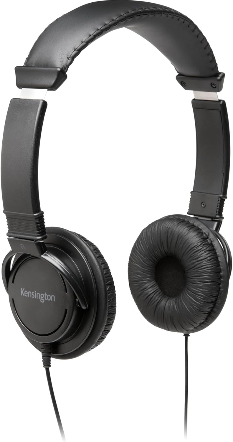 Kensington Hi-Fi Headphones 3.5mm for Kids, for Adults, for School, Padded Adjustable Headband (K97602WW),Black