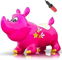 Waliki Kent the Rhino Inflatable Bouncy Horse Hopper - Fun Ride-On Toy for Toddlers Ages 3-5, 150 lb Max