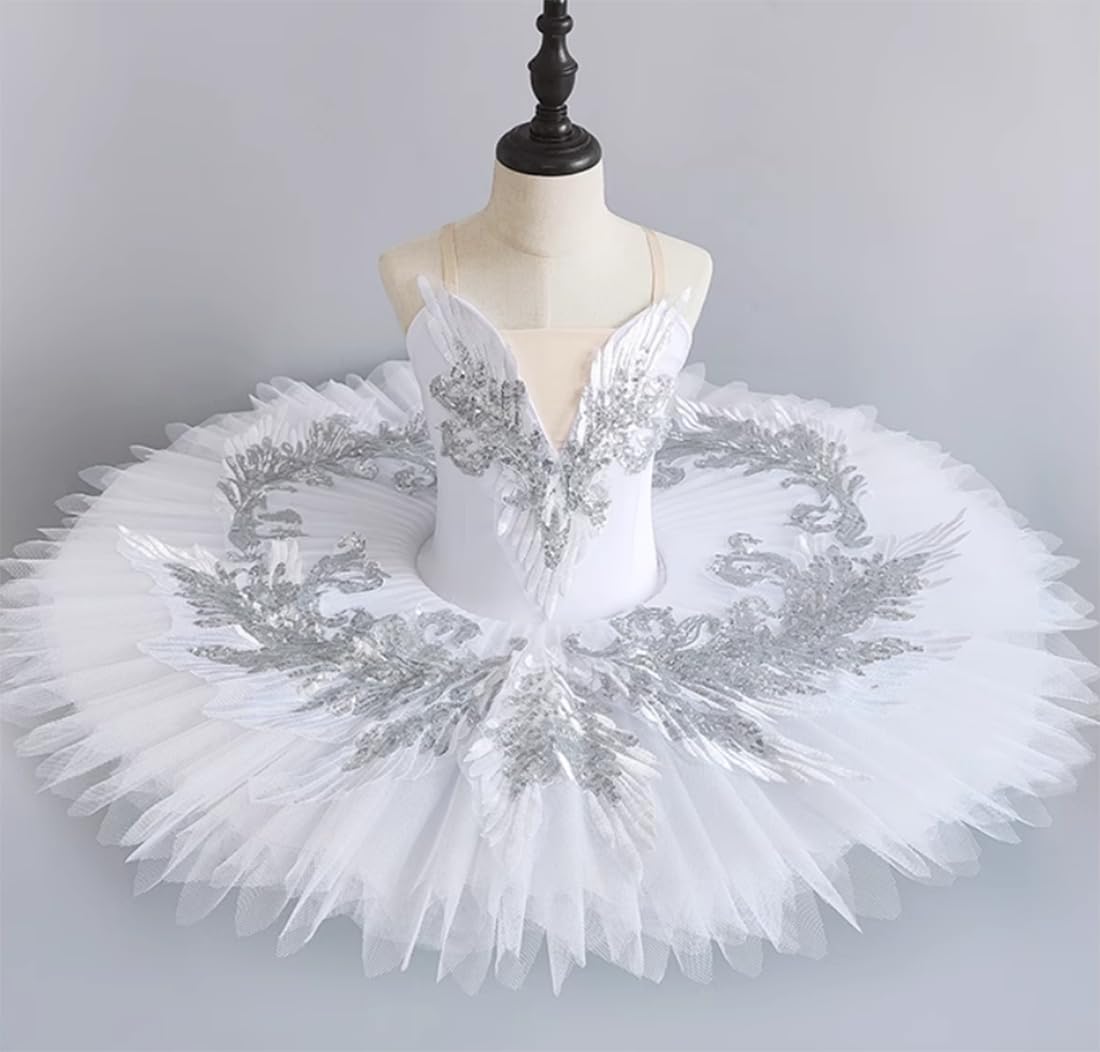 Vestido de Ballet con Tutú Y Lentejuelas para Niña Falda de Leotardo Y Tutú para Fiesta Ropa de Competición Y Práctica de Baile (A4098)