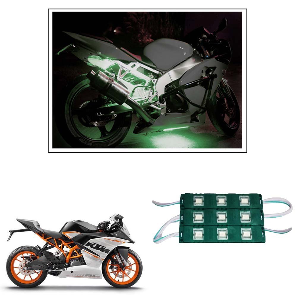 AutoStark 9 LED Custom Cuttable Bike/Scooty Green Light for Interior/Exterior for KTM Rc 390