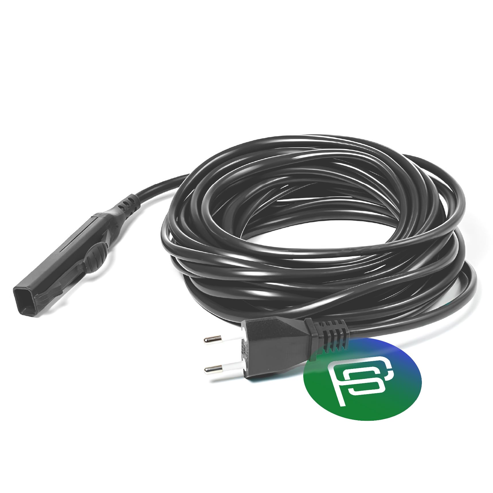 PIESSEONLINE - Cavo di Ricambio per Folletto VK 150 – Cavo Alimentazione Aspirapolvere da 7 Metri – Compatibile, Resistente e Facile da Installare con Spina Italiana, Grigio