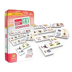 Junior Learning Rhyming Word Dominoes Educational Action Games, Multi, Model: JL490