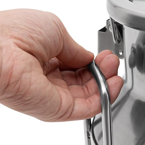 Miniatura 6 de LOYALHEARTDY Lata de leche de 10L2.64 galones, latas de transporte de leche de acero inoxidable, cubo de vino, jarra, jarra de aceite, barril de