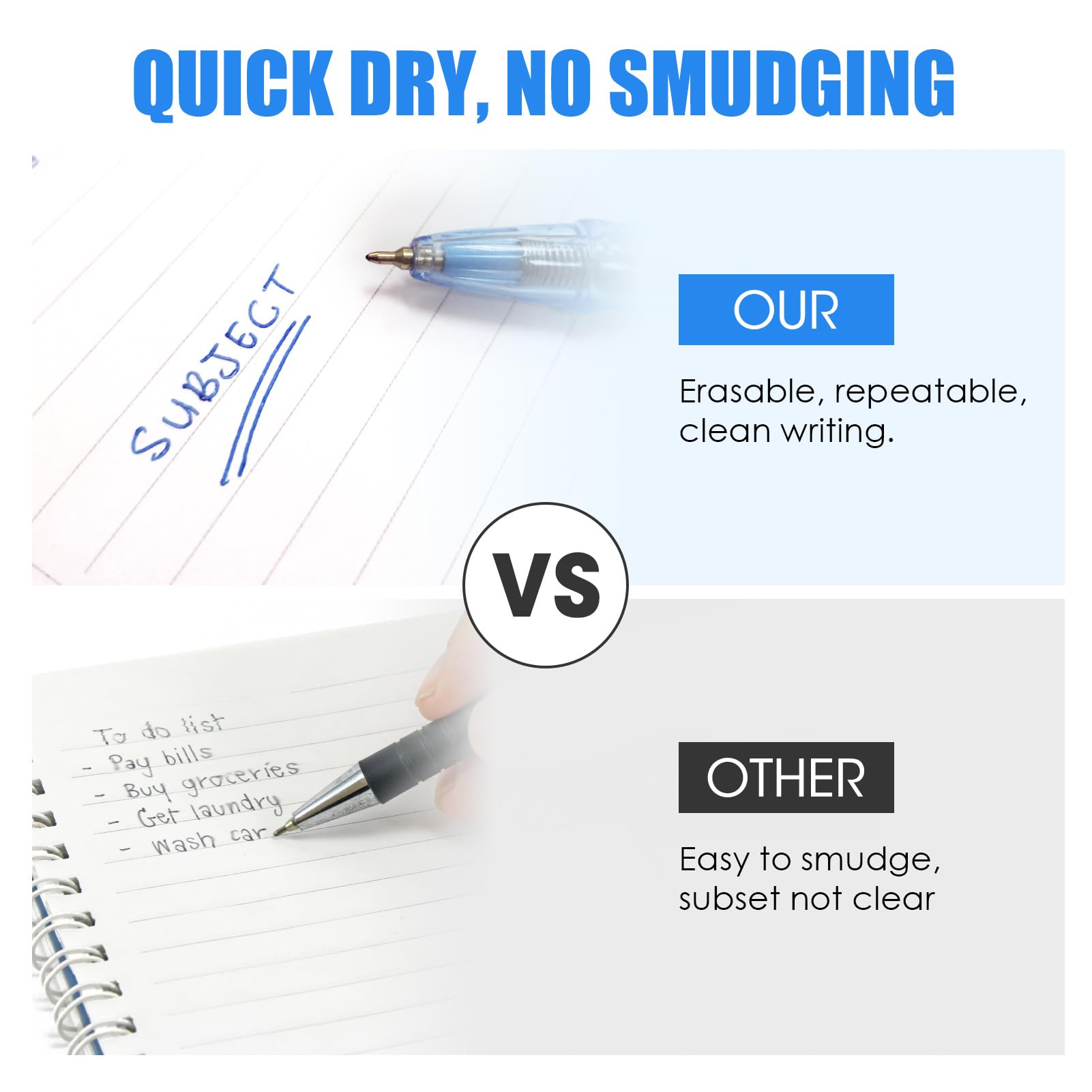 12 Pack Blue Erasable Pen Refills for Pilot Frixion Pens Erasable Rollerball Dark Blue Ink Tip 0.5 mm with Smooth Writing Clickable Replaceable Ballpoint Friction Pen Refills for Students Notes & Art - Image 3