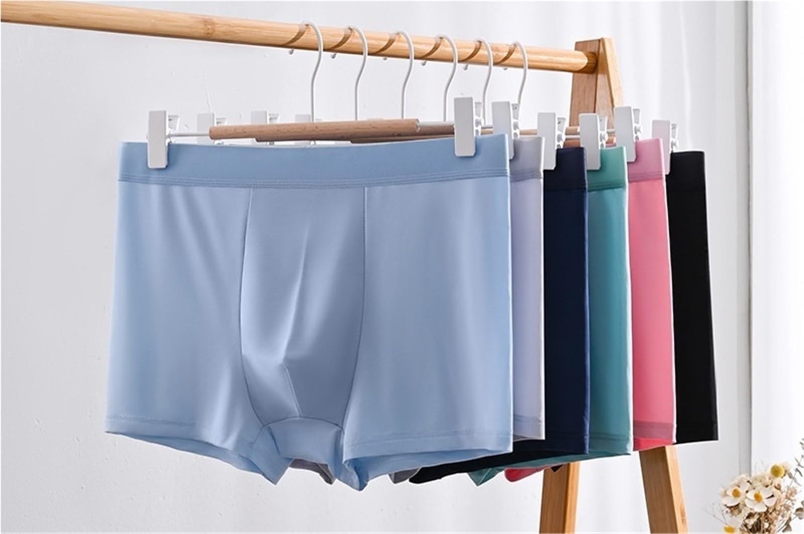 Intimo Maschile Intimo Estivo da Uomo in Seta ghiacciata, Boxer da Uomo for Ragazzi, Intimo Traspirante for Ragazzi, Boxer da Uomo per Uomo(Light Blue,XXXL)