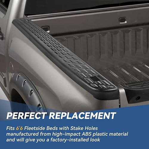 Miniatura 5 de Auto Dynasty Modelo de agujeros de estaca par de tapas para rieles de cama trasera compatibles con Silverado Sierra 1500 2500 2500HD 3500HD 6 pies 6