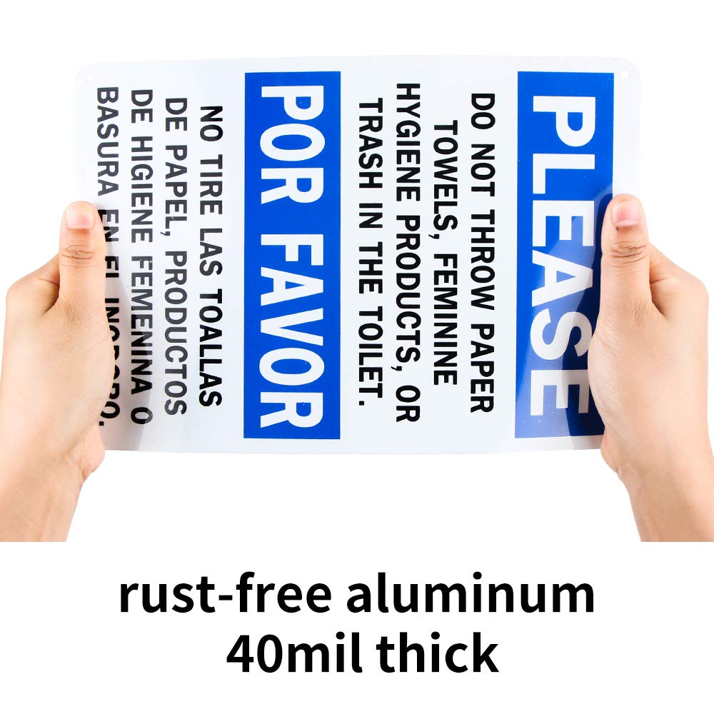 Buy 2 Pack Please Do Not Throw Paper Towels, Feminine Hygiene Products, Or Trash in The Toilet