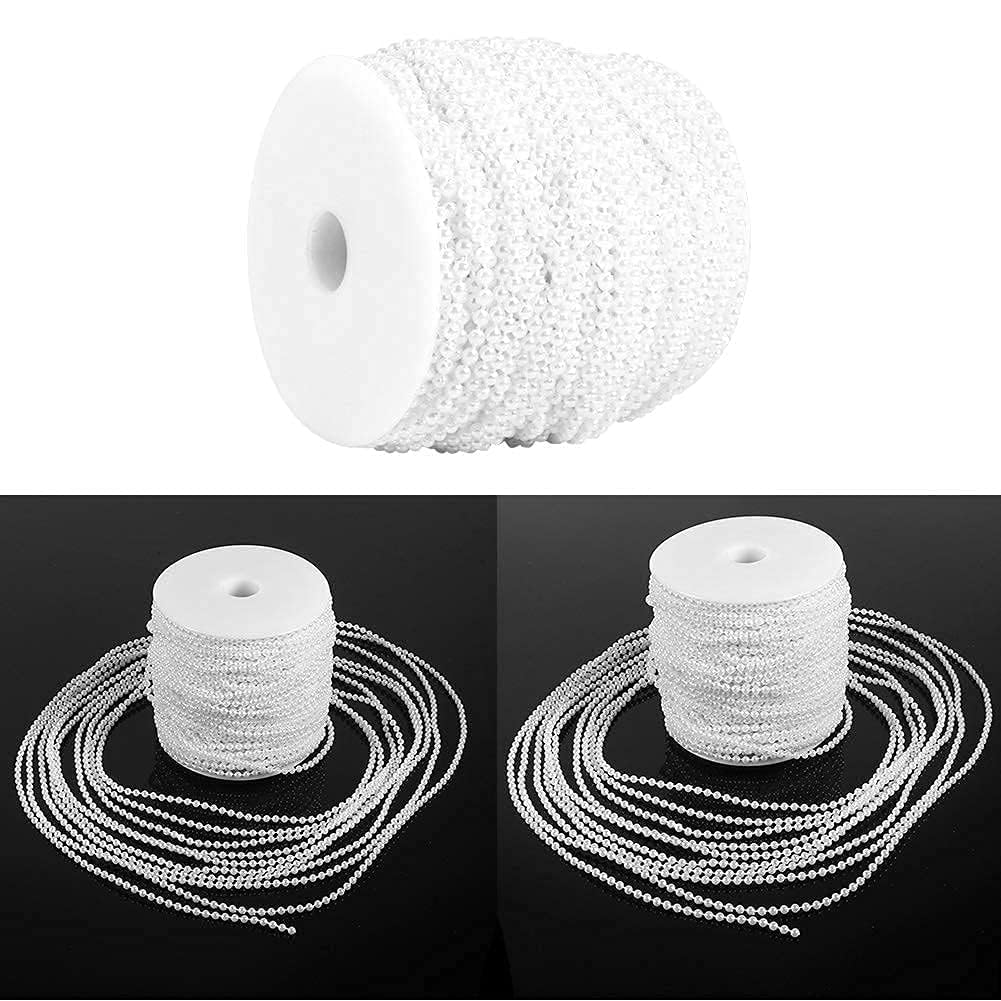 Ghirlanda di perle finte da 3mm per artigianato, Catena Perle Decorative da 50 Metri per Decorazioni Albero di Natale, Tavola e Gioielli Fai-da-Te