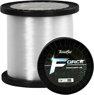 ThornsLine Force Monofilament Fishing Line - Heavy Duty Abrasion Resistant Clear Nylon Leader for Freshwater & Saltwater
