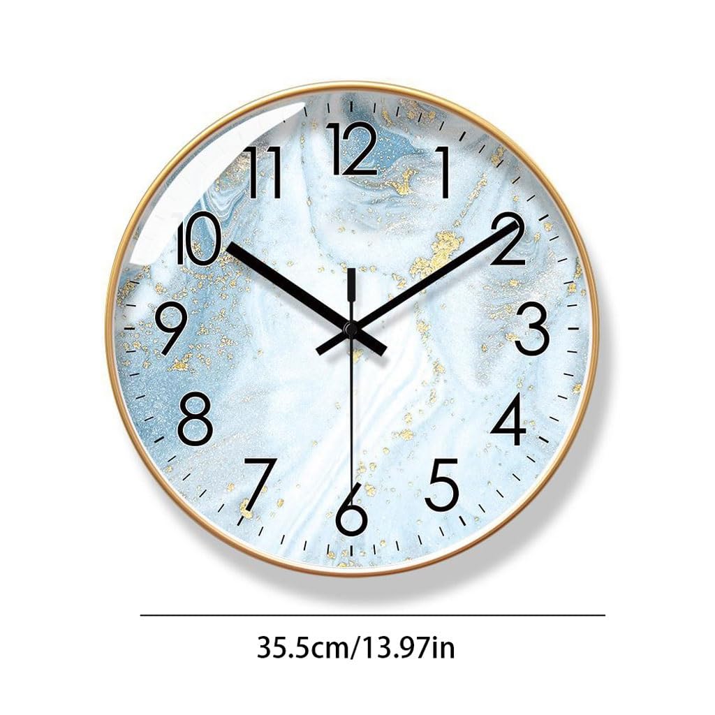 Orologio da parete Orologio al quarzo silenzioso con secondi, orologio con texture in marmo, orologio da parete, soggiorno, semplice orologio nordico Reloj De Pared(B)